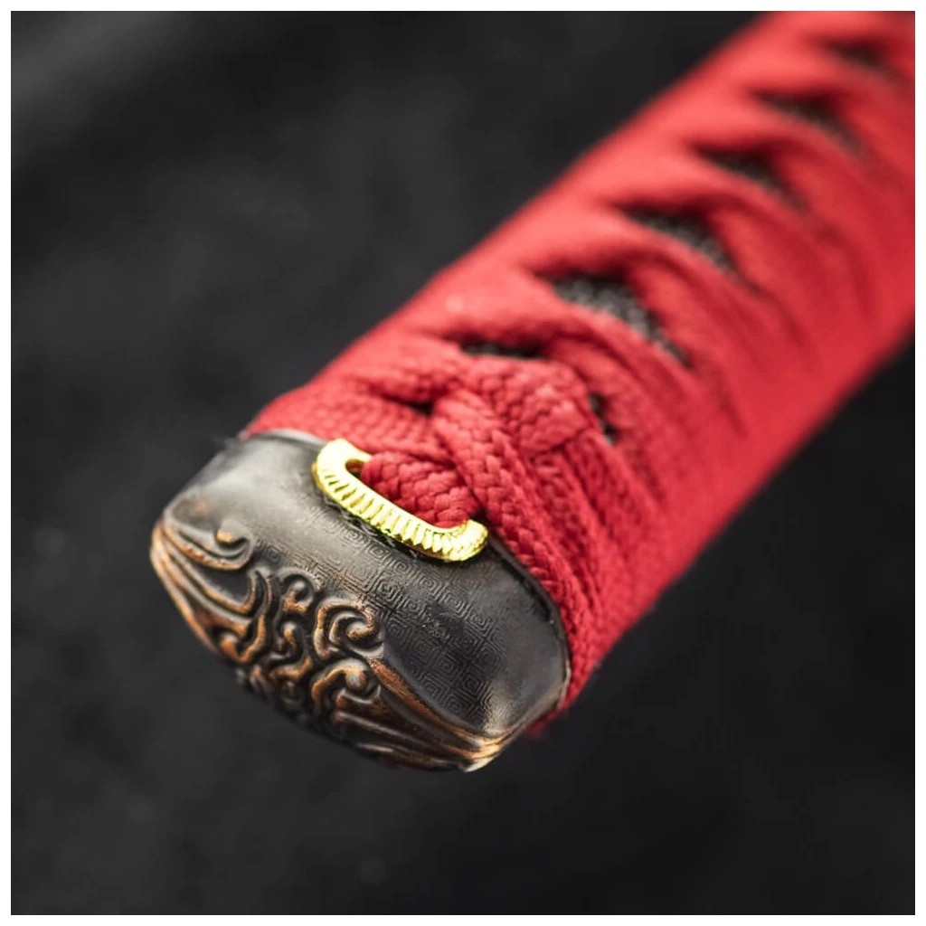 foto Kawashima Katana Tekehiko z oceli AISI 1045, �ern� saya s v�nov�mi prou�ky