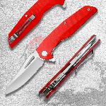Zav�rac� n�� Dellinger Coyotte Flipper Red G10, EDC pomocn�k