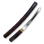 Japan Swords Funk�n� tanto Kurokage z oceli T-10, ebenov� d�evo, hamon Choji