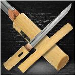 Japan Swords Tanto Shobu Shirasaya z oceli Tamahagane, hamon Notare