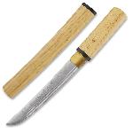 Kawashima Tanto Sakabato shira saya 0,69 Shaku, p�ekl�dan� ocel AISI 1045, le�t�n� imitace hamonu