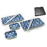 Japonsk� porcel�nov� servis na sushi - Shibori Blue Box, pro 2 osoby