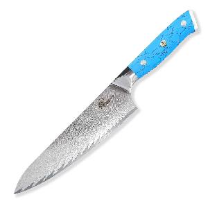 Nuz-kuchynsky-Chef-Gyuto-210-mm-Dellinger-Blue-Stone-Damascus